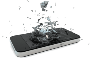 разбитое стекло Apple IPhone